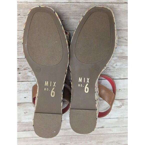 Mix No.6 Cammie Womens Size 8.5M Multicolor Chevron Wedge Heel Espadrille Sandal - Picture 10 of 11